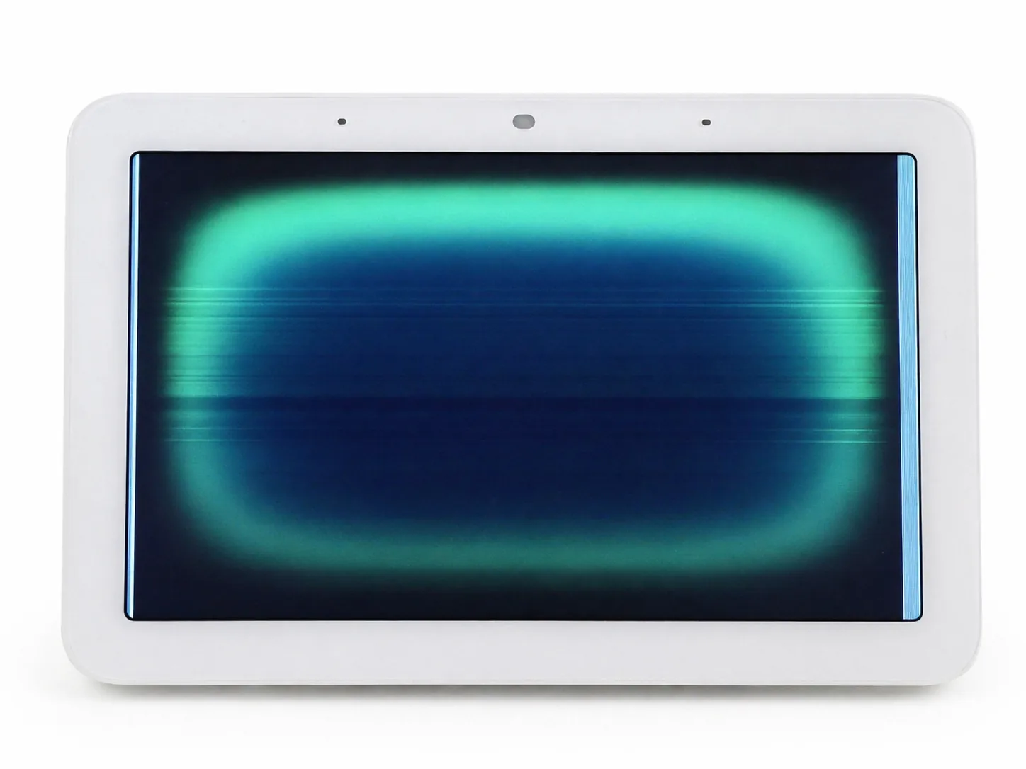Écran cassé du Google Nest Hub — dalle LCD morte après une chute
